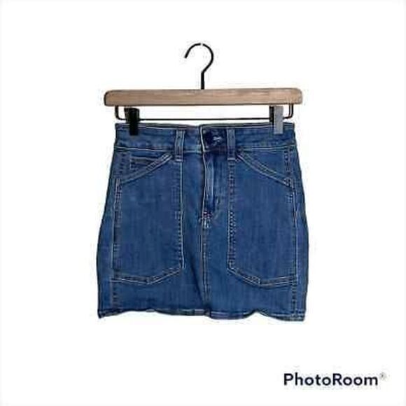 American Eagle denim high‎ rise mini skirt size 0 - Picture 1 of 5